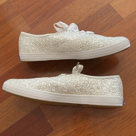 Keds X Kate Spade New York Champion Glitter Sneakers Womens Size 7 M White - Picture 6 of 7